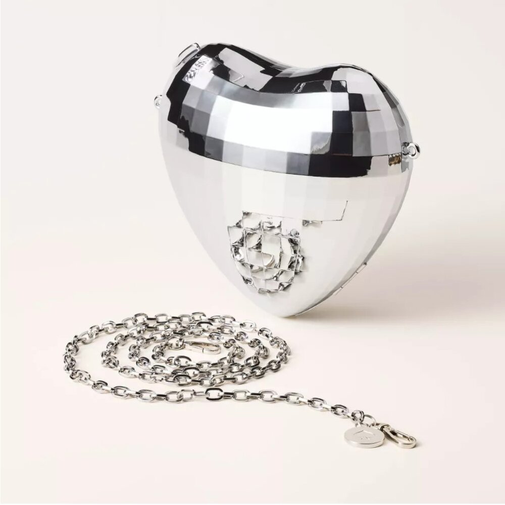 Disco Heart Crossbody Bag - kate spade new york x Target Silver NWT - Picture 4 of 5